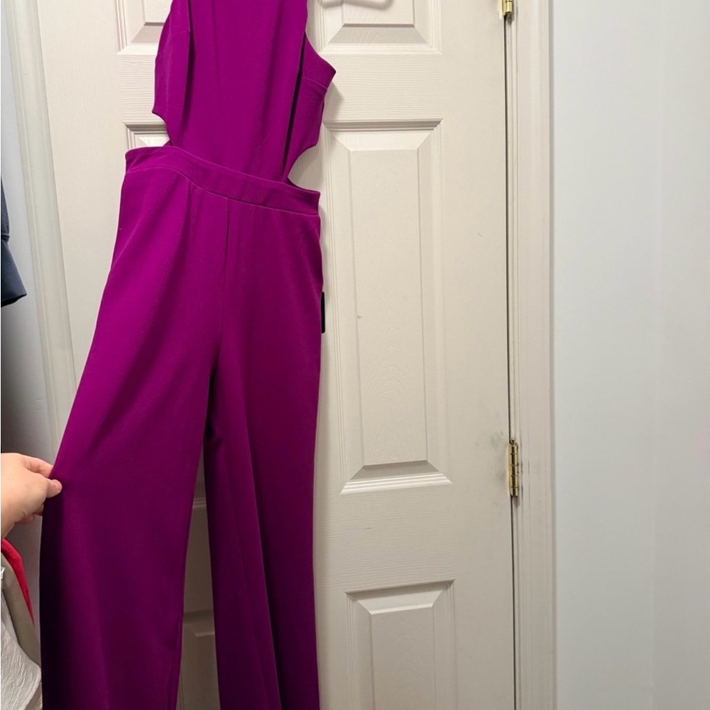 Express side cut flare leg Jumpsuit